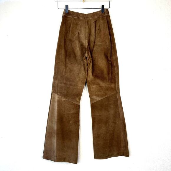 Vintage Genuine Suede Leather Pants Bootcut Tan Camel Hyde Western Women's 24 - Picture 4 of 7